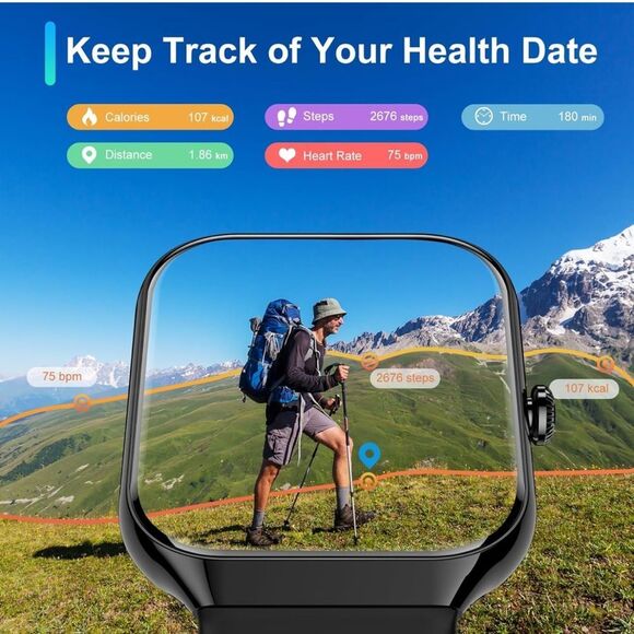 NWT P99 Smart Watch Calls Fitness Watch Waterproof, Smartwatch Android/iOS - Picture 9 of 12